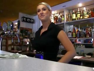 Barmaid Lenka pounded with a stranger