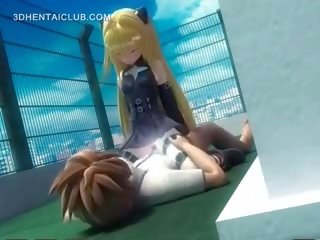 Gražu anime blondinė jojimas randy narys apie as grindys