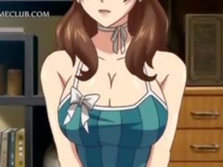 Anime seductress į akiniai suteikiant čiulpimas į keliai