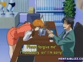 Lingeries office anime young lady fingering wetpussy