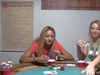 Young girls adult video show on poker night