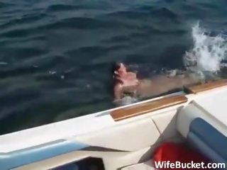 Amatör fan på en båt